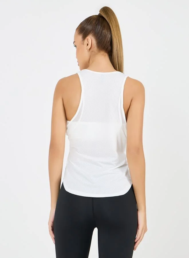 Styli Active Textured and Underarm Open Mesh Detail Tank Top