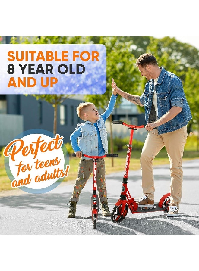 Hurtle Renegade Kick Scooters for Kids Teenagers Adults- 2 Wheel Kids Scooter with Adjustable T-Bar Handlebar - Alloy Anti-Slip Deck - Portable Folding Scooters for Kids with Carrying Strap - Image 4