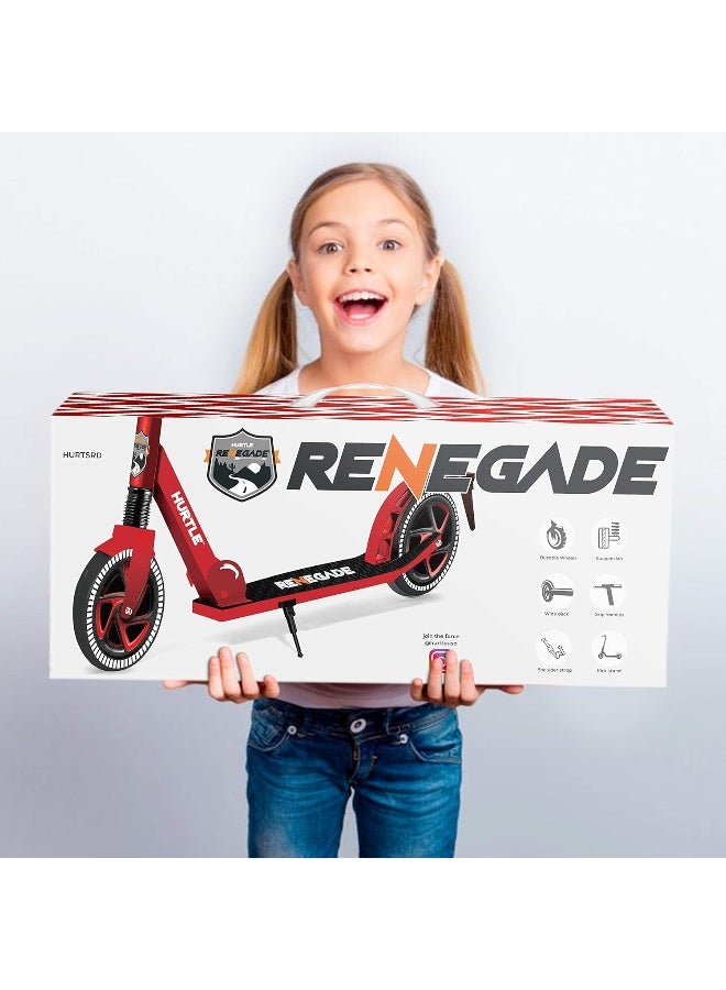 Hurtle Renegade Kick Scooters for Kids Teenagers Adults- 2 Wheel Kids Scooter with Adjustable T-Bar Handlebar - Alloy Anti-Slip Deck - Portable Folding Scooters for Kids with Carrying Strap - Image 3
