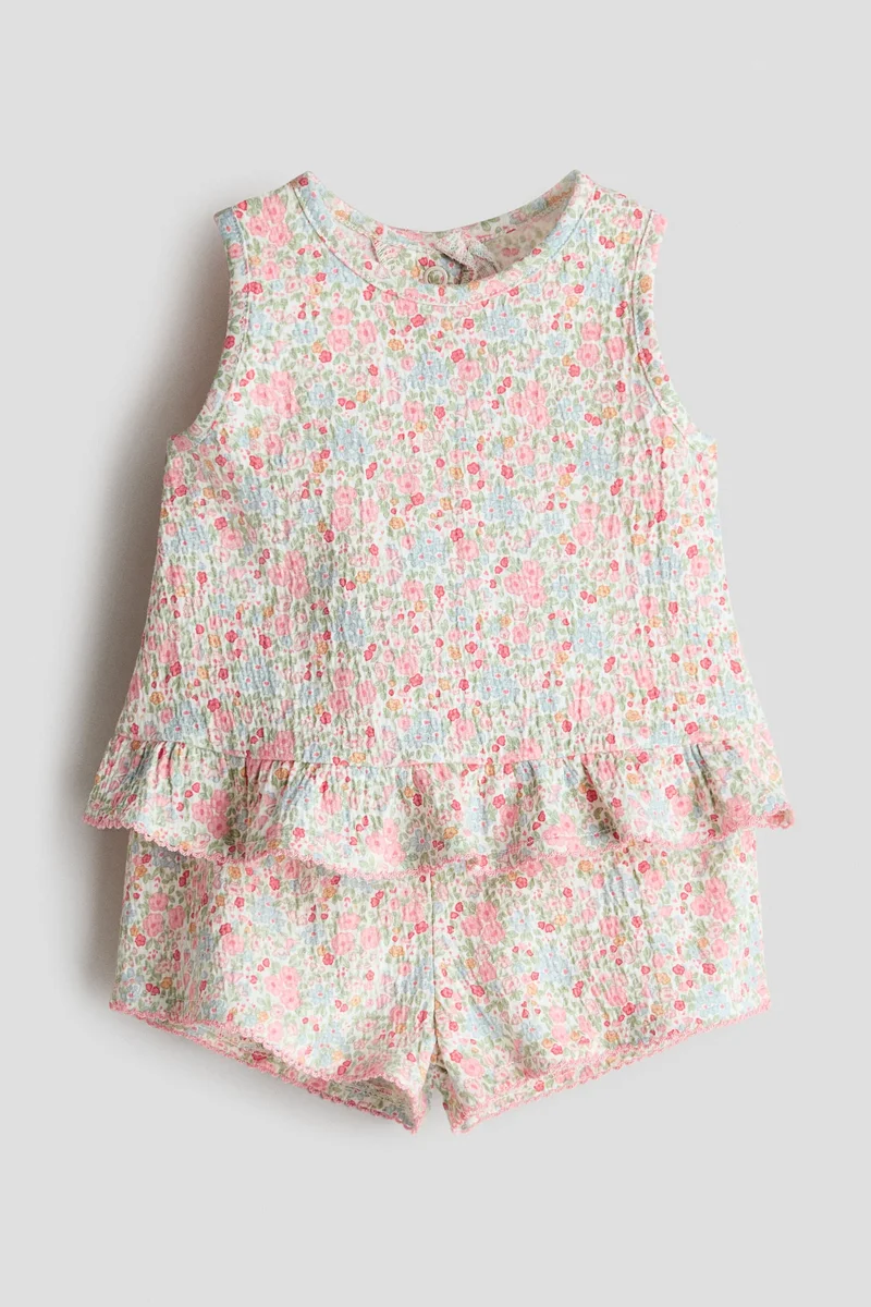 H&M 2-piece crinkled cotton set