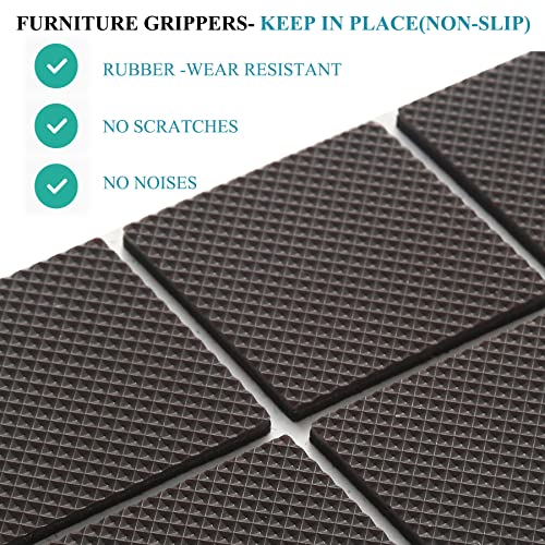 Furnigear Non Slip Furniture Pads - Round, Square, Rectangle, Furnigear Premium 129 Pieces Furniture Grippers Chair Leg Pads Self Adhesive Rubber Chair Feet- Anti Scratches Furniture Pads for Hardwood Floors - Image 4
