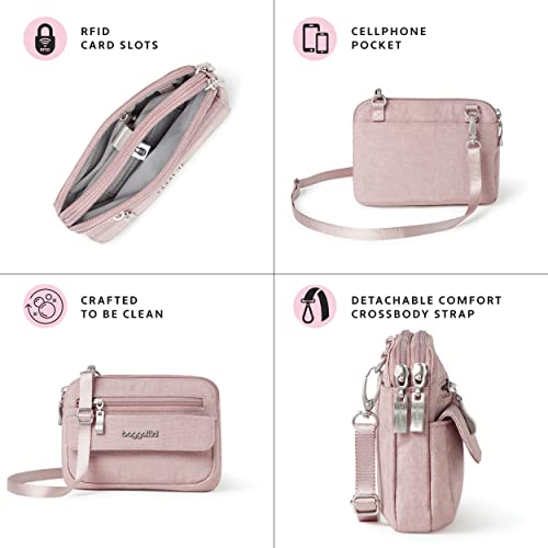 Baggallini womens Modern Everywhere Mini, Blush Shimmer, One Size US - Image 3
