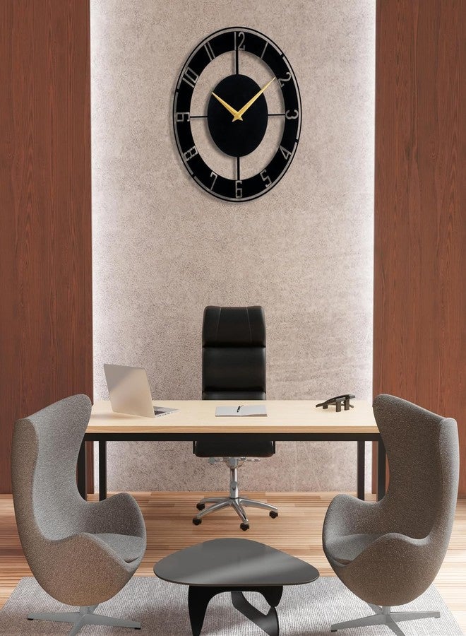 Reyox Material Metal Wall Clock Big Size Wall Clock Modern Clocks for Living Room Stylish Wall Clocks for Home Antique Big Size Modern Wall Watch for Home Decor-Black(40 cm) DA-85 - Image 2