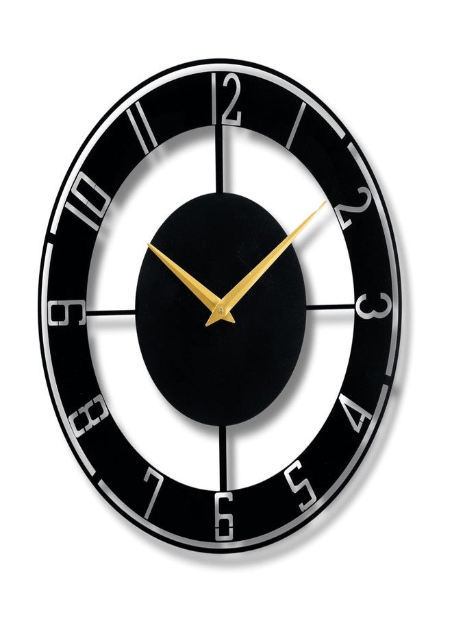 Reyox Material Metal Wall Clock Big Size Wall Clock Modern Clocks for Living Room Stylish Wall Clocks for Home Antique Big Size Modern Wall Watch for Home Decor-Black(40 cm) DA-85 - Image 1