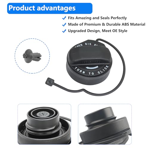 keriolee Gas Cap Fit For Porsche 911/Boxster/986/987/996/997/Cayman fuel Cap, 1997-2012 Porsche Boxster, 1998-2013 Porsche 911, 2006-2012 Porsche Cayman Fuel Cap Replace 99620124103 Porsche Gas Cap Tether - Image 3