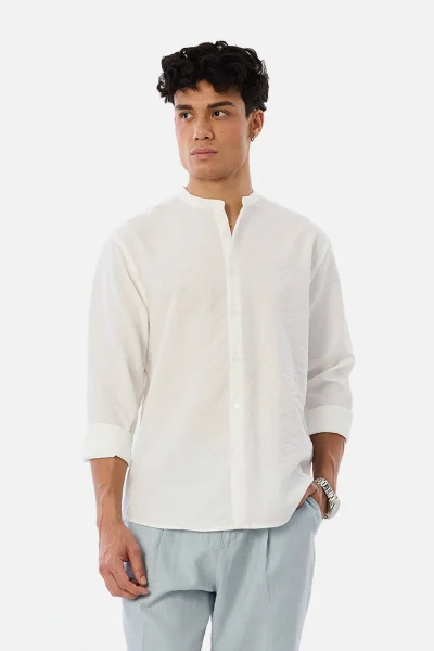 SNITCH Regular Fit Chinese Collar Shirt
