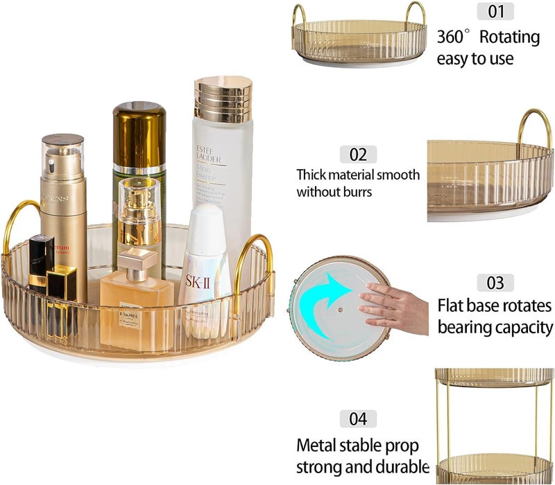 Bayleef Light Luxury Dressing Table Multifunctional Onelayer Storage Rack Bathroom Living Room Rotating Storage Rack Good Look And Modern Stly - Image 2