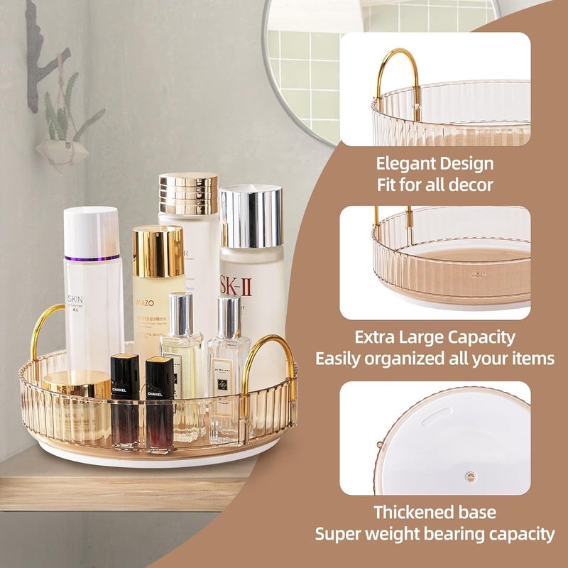 Bayleef Light Luxury Dressing Table Multifunctional Onelayer Storage Rack Bathroom Living Room Rotating Storage Rack Good Look And Modern Stly - Image 3