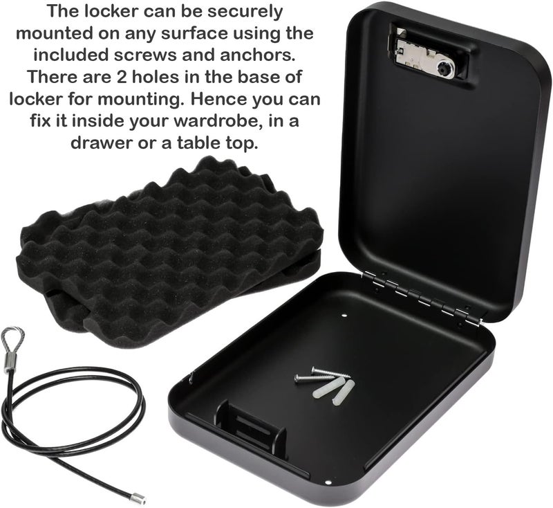 Techzere Portable Safe Locker Box with 3 Digit Combination Pin Access for Home, Office, Travel, Car, Steel Material, Black - Image 5