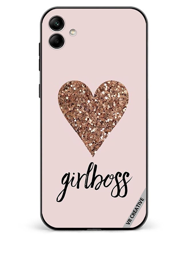 VR CREATIVE Protective Case Cover For Samsung Galaxy A04 Girl Boss Golden Gloss Heart Design Multicolour - Image 1