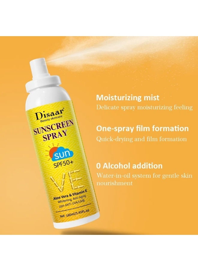 Disaar بخاخ واقي من الشمس SPF 50 مع الألوة فيرا وفيتامين E، 160 مل - Image 2
