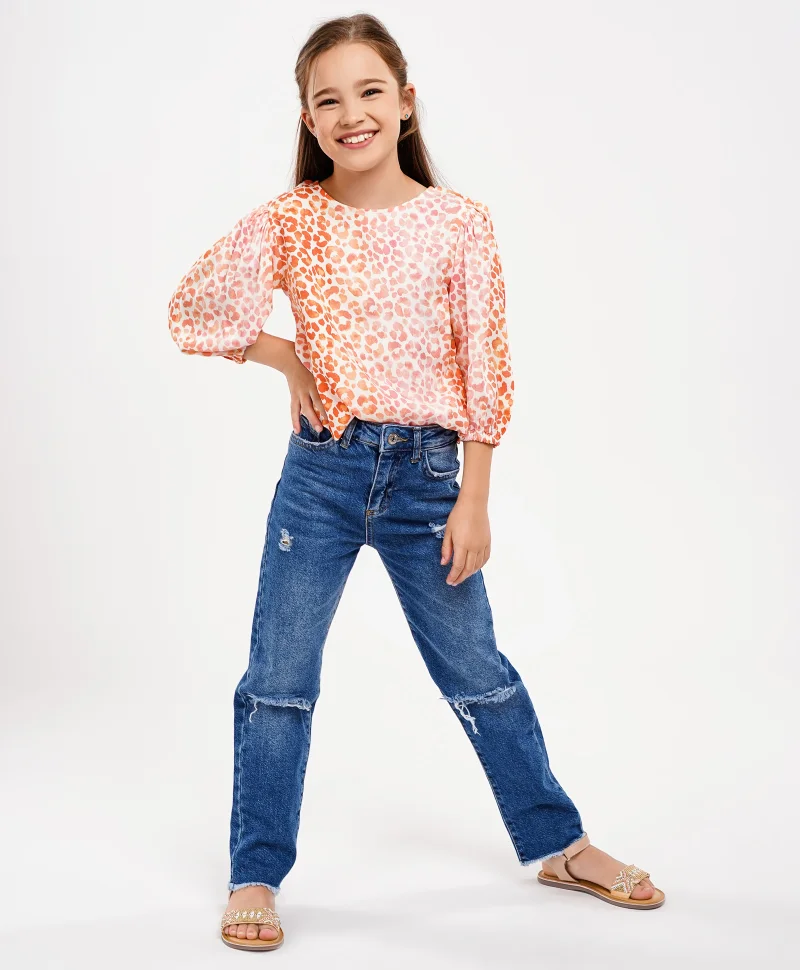 Primo Gino Primo Gino Half Sleeves Printed Top - Peach