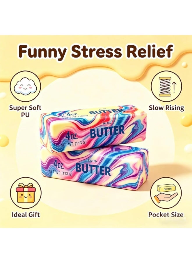 Meetion 2 Packs Slow Rising Butter Squishy, Squishies Butter Squeeze Toys Pack Sensory Stress Relief Soft & Stretchy Fidget Toy for Party Favors Squishy Butter - Image 4