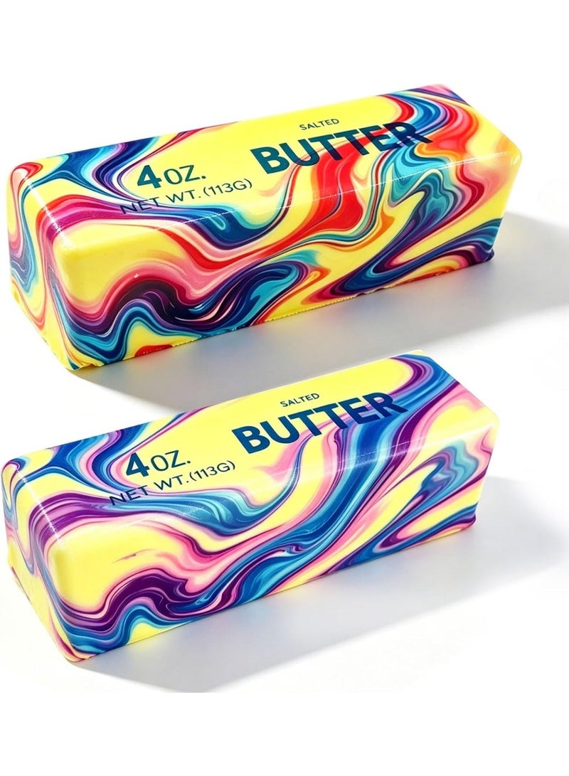 Meetion 2 Packs Slow Rising Butter Squishy, Squishies Butter Squeeze Toys Pack Sensory Stress Relief Soft & Stretchy Fidget Toy for Party Favors Squishy Butter - Image 1