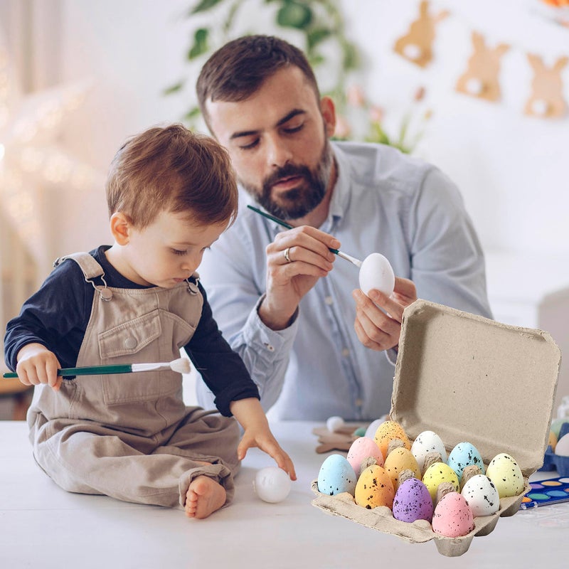 LayHyand 30 Pcs Quail Egg Cartons, Dozen Egg Box, 3x4 Blank Natural Color Pulp Paper Eggs Container, Egg Holder Reusable for 12 Count Quail Egg Carton Storage Strong Tray for Refrigerator - Image 3