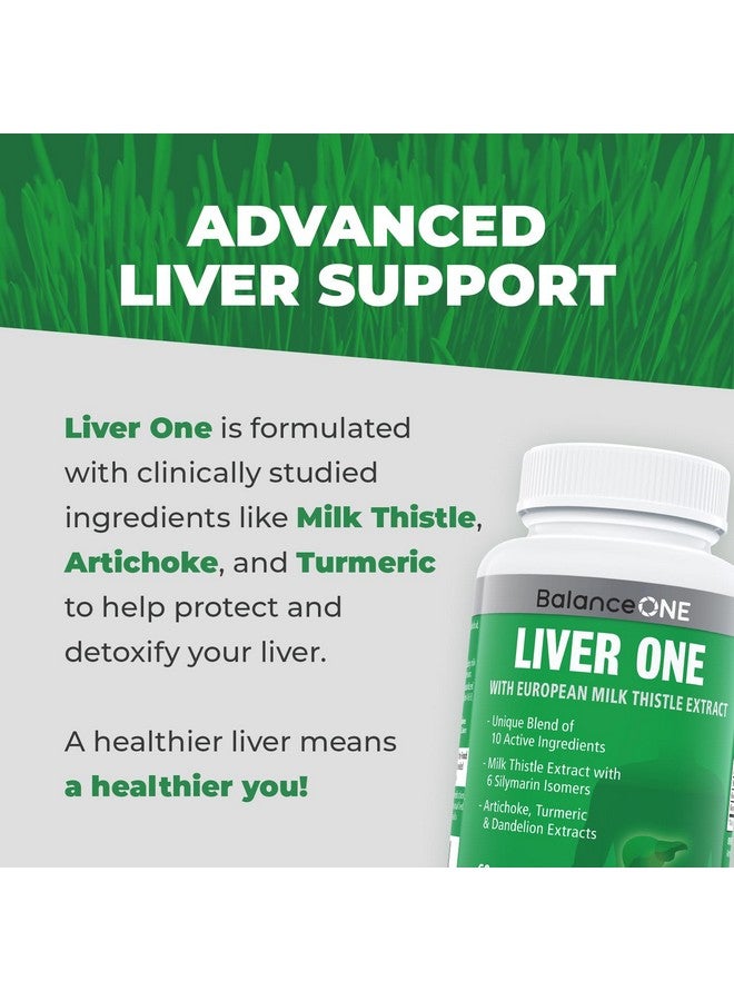 Balance ONE Balance ONE Liver Support Supplement with Milk Thistle Extract, Dandelion Root & Molybdenum - Natural Liver Cleanse, Repair & Detox for Men & Women - Vegan Capsules, 1 Month Supply - Liver One - Image 4