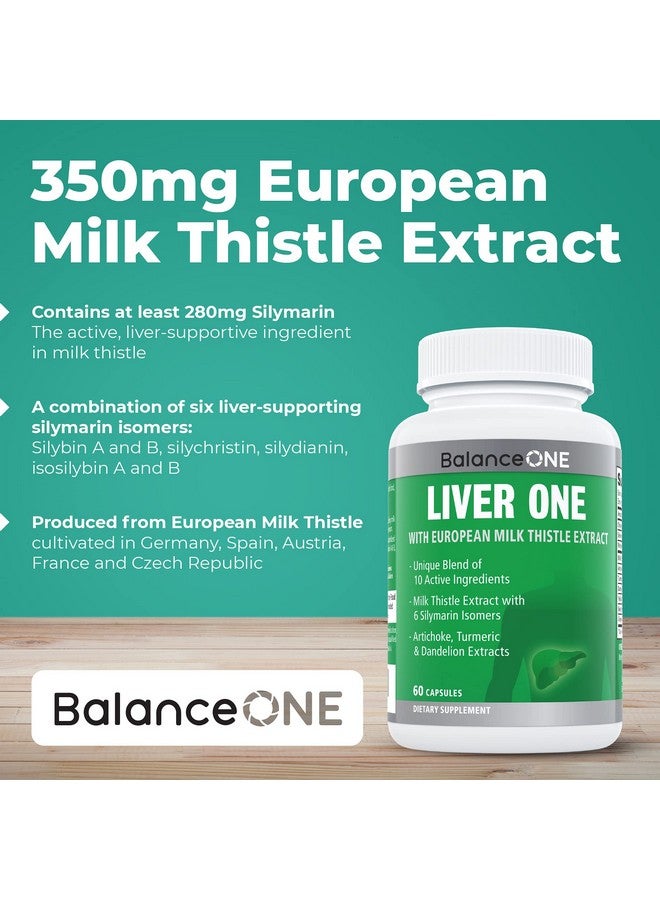Balance ONE Balance ONE Liver Support Supplement with Milk Thistle Extract, Dandelion Root & Molybdenum - Natural Liver Cleanse, Repair & Detox for Men & Women - Vegan Capsules, 1 Month Supply - Liver One - Image 2