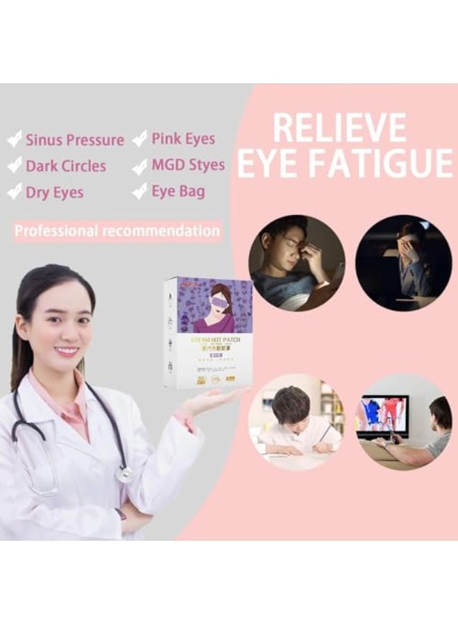 10 Pcs Steam Eye Mask, Lavender Heated Eye Mask, Disposable & Self-Heating, Eye Care for Dry Eyes, Dark Circles, Puffy Eyes, Puffiness and Eye Fatigue - Image 2