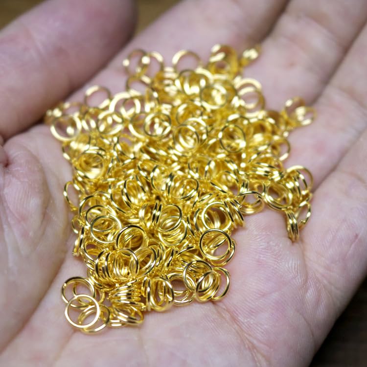 ZoloAJay 200pcs 8mm Mini Split Jump Ring with Double Loops Small Round Metal Golden Key Rings Connectors for Making Handwork Charms Pendants Key Chains Ornaments DIY Crafts Accessories - Image 3