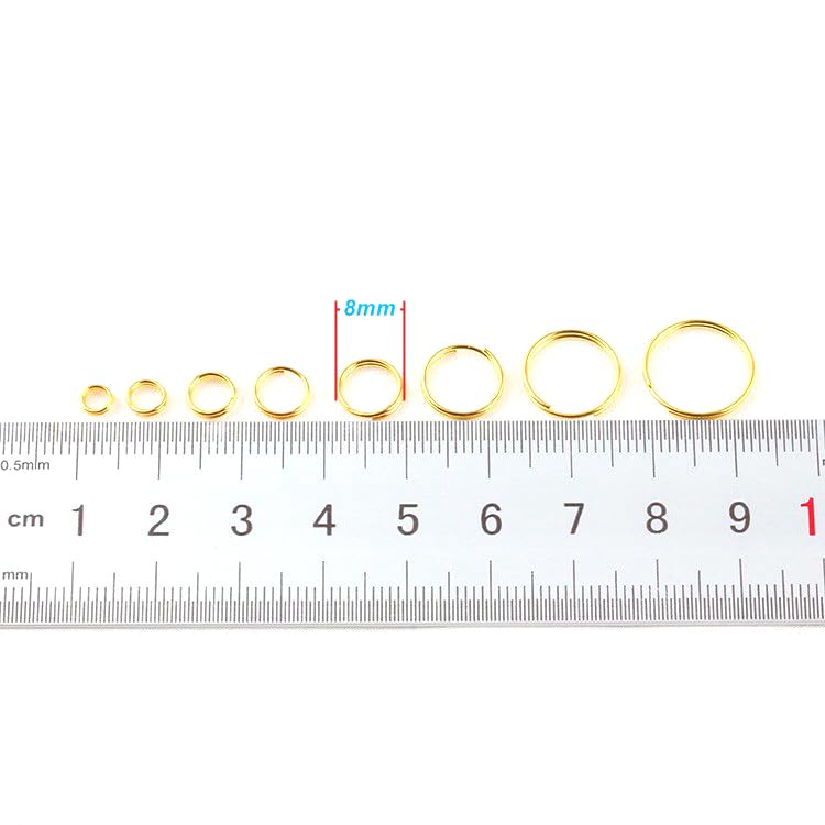 ZoloAJay 200pcs 8mm Mini Split Jump Ring with Double Loops Small Round Metal Golden Key Rings Connectors for Making Handwork Charms Pendants Key Chains Ornaments DIY Crafts Accessories - Image 2