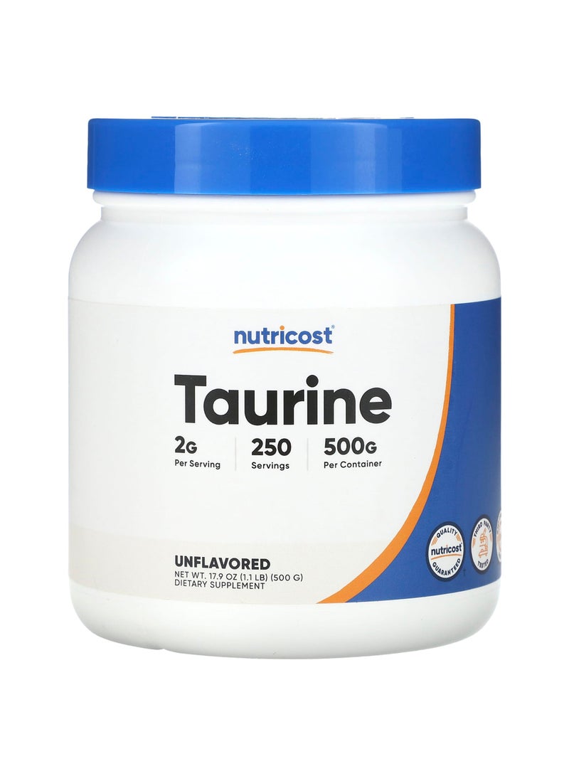 Nutricost Taurine, Unflavored, 17.9 oz (500 g)