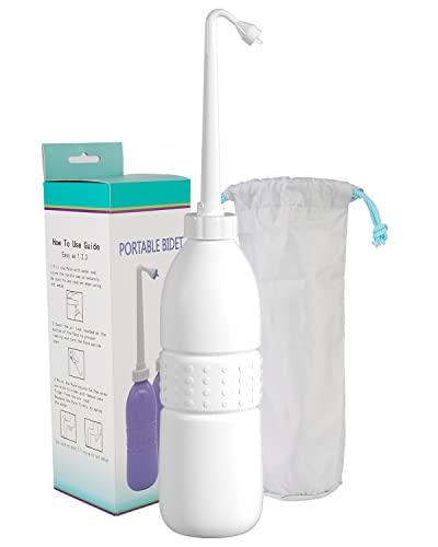 Hibbent Portable Bidet for Travel, Handheld Travel Bidet for Personal Hygiene Care, Personal Cleansing Use, Extended Nozzle, 21.8oz(620ml) , White - Image 1
