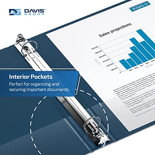 Davis Group Easyview Premium 3-Ring Binders with Clear-View Covers and Round Rings, Binders for School or Office, 1 Inch, Pack of 6, Navy Blue - Image 5
