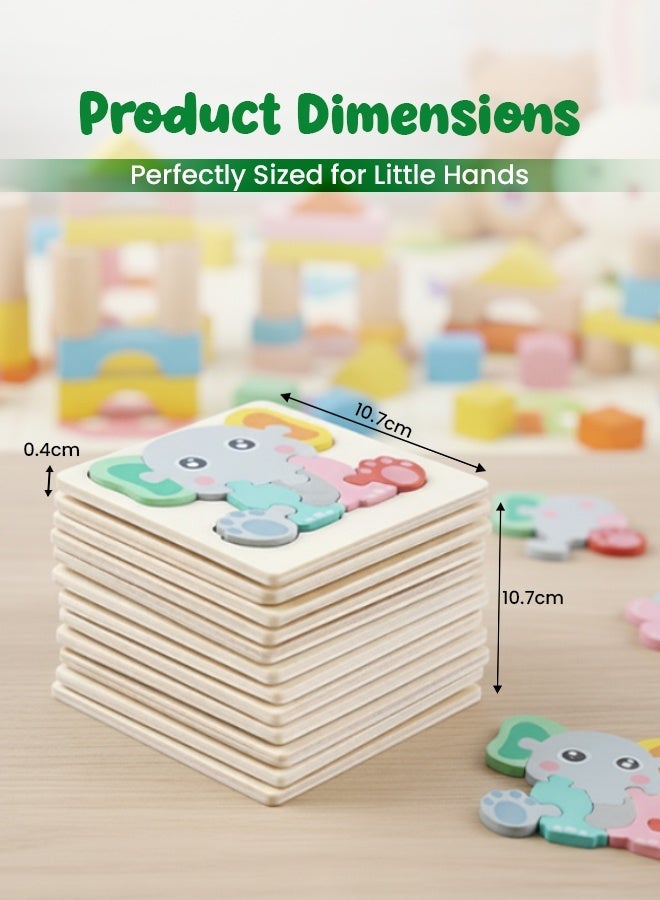 Wooden 3D Pegged Puzzle Board for Kids – Montessori Animal Theme Jigsaw Featuring Giraffe, Owl, Lion, Fish & Koala Bear – Smooth Safe Eco-Friendly Early Learning Toy for Toddlers - Image 3