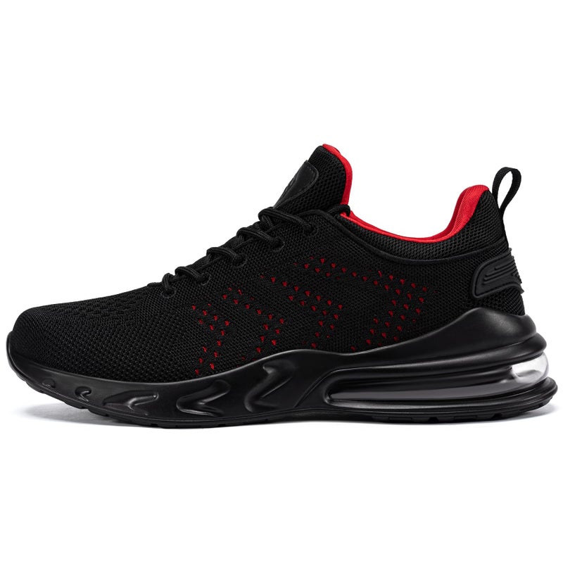 LARNMERN Men Non Slip Work Sneakers Water Resistant Food Service Zapatos Trabajo Antideslizantes Walking Shoes Waterproof Shoes Slip-on, Black Vermilion 9.5 - Image 5