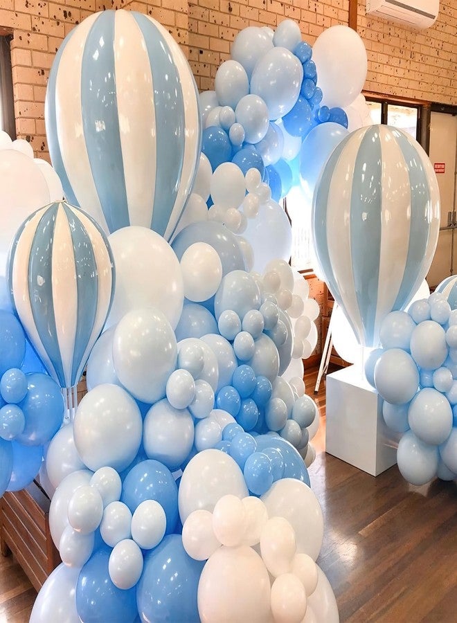 PartyWoo Light Blue Balloons 145 pcs Different Sizes of 18 12 10 5 Inch Baby Pastel Sky Aqua Blue Balloon Arch Kit Garland for Graduation Baby Shower Gender Reveal Birthday Party Decorations Blue-Q13 - Image 5