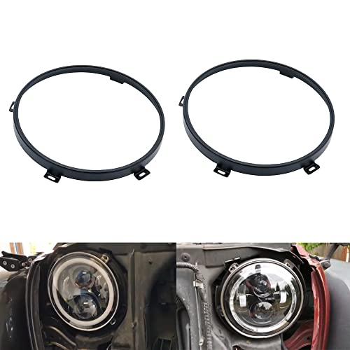 kkone Black 7'' Headlight Retaining Ring Headlamp Bezel for Jeep Wrangler JK 2007-2018 - Image 1