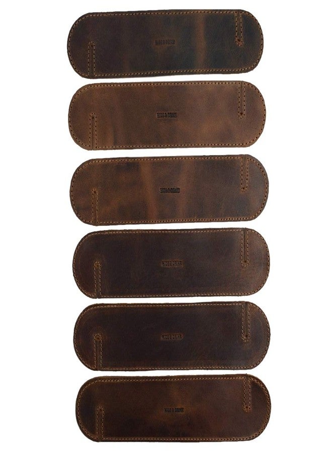 Hide & Drink, Leather Napkin Ring (6 Pack), for Place Setting, Wedding Receptions, Dinner & Holiday Parties, Home Decoration, Handmade :: Bourbon Brown - Image 1