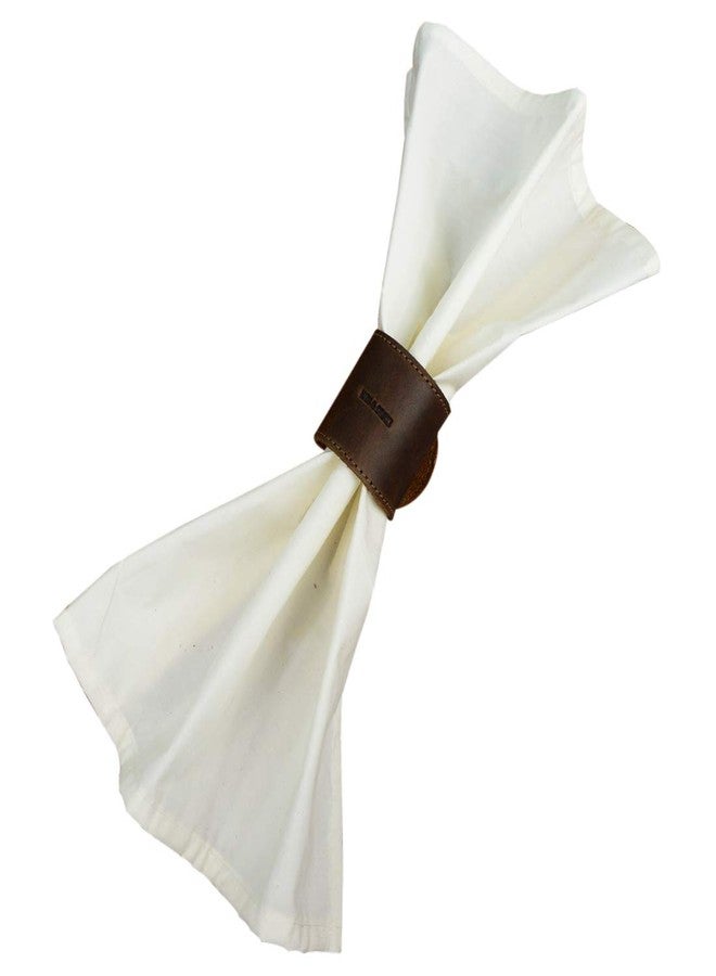 Hide & Drink, Leather Napkin Ring (6 Pack), for Place Setting, Wedding Receptions, Dinner & Holiday Parties, Home Decoration, Handmade :: Bourbon Brown - Image 5