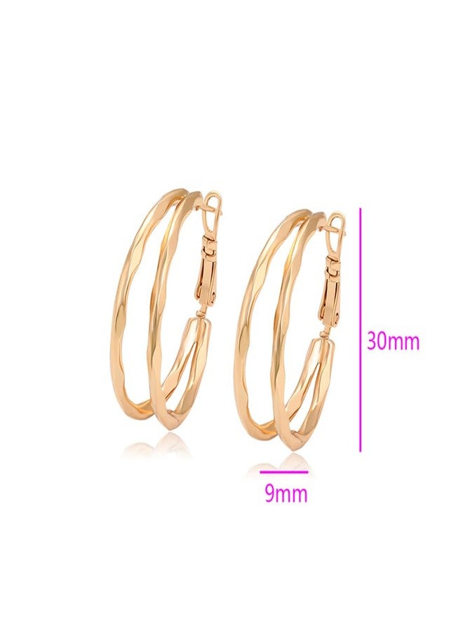 XUPING Large Hoop Earrings for Women Lightweight 18K Gold Plated Big Hoop Earrings Fashion Jewelry （30mm） - Image 2