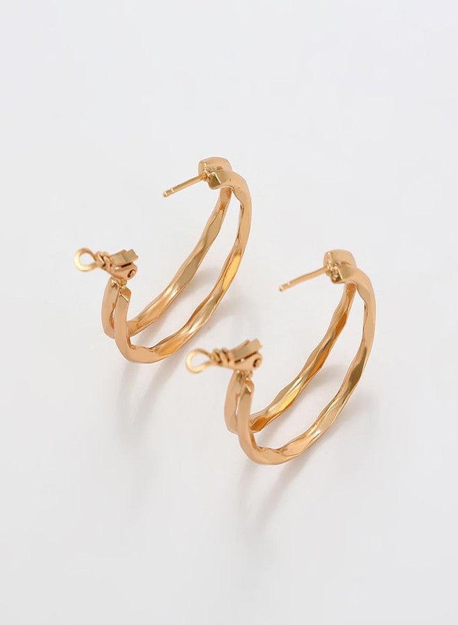 XUPING Large Hoop Earrings for Women Lightweight 18K Gold Plated Big Hoop Earrings Fashion Jewelry （30mm） - Image 3
