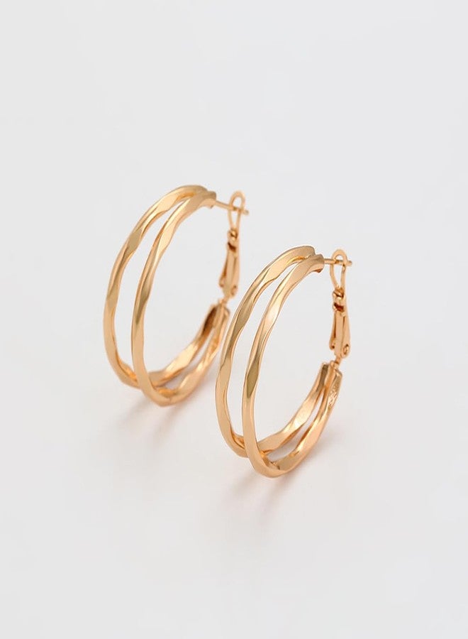 XUPING Large Hoop Earrings for Women Lightweight 18K Gold Plated Big Hoop Earrings Fashion Jewelry （30mm） - Image 4