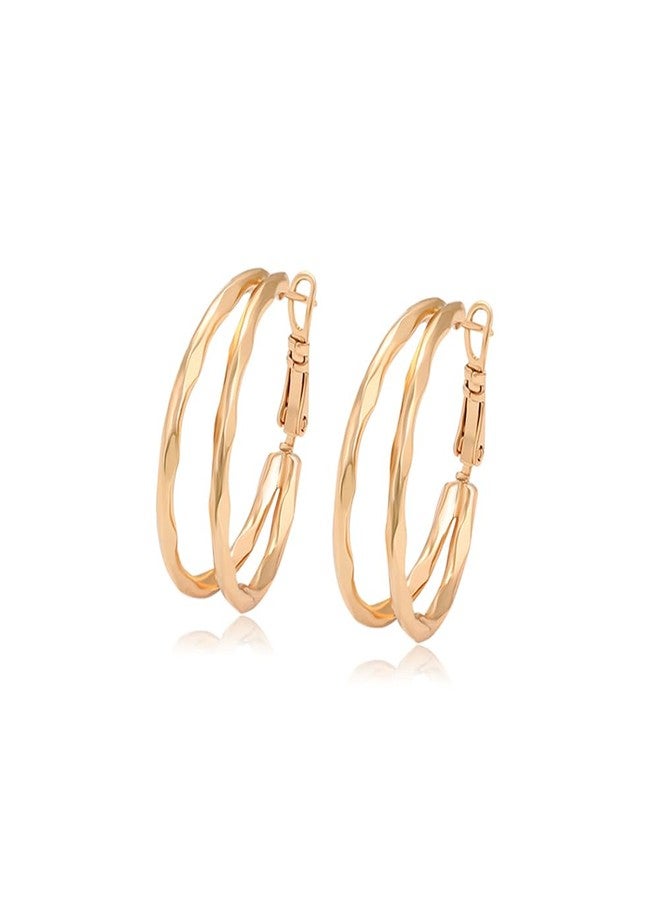 XUPING Large Hoop Earrings for Women Lightweight 18K Gold Plated Big Hoop Earrings Fashion Jewelry （30mm） - Image 1