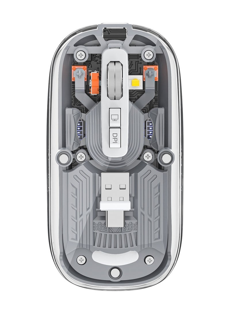 General Transparent wireless bluetooth mouse magnetic cover mute buttons tablet notebook office home computer mouse  - Image 4