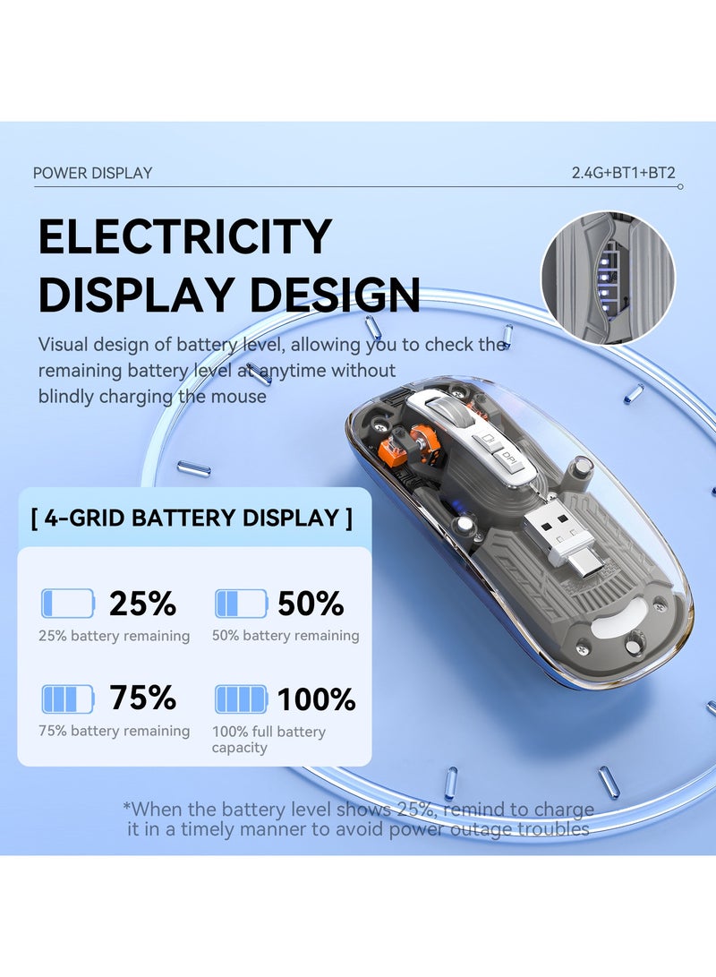 General Transparent wireless bluetooth mouse magnetic cover mute buttons tablet notebook office home computer mouse  - Image 2