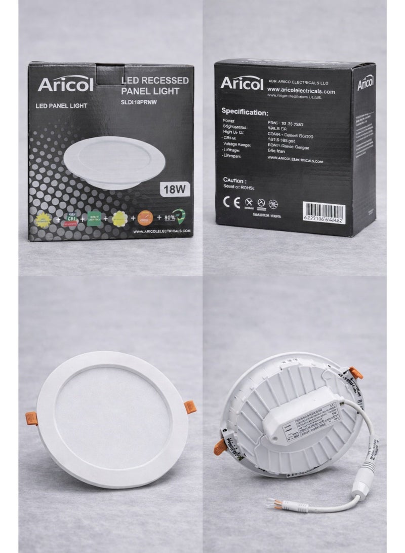 Aricol Synlux LED Recessed Panel Light 18W | Slim Ceiling Panel | Energy Saving - Image 1