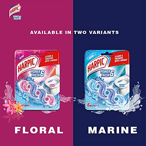 Harpic Power Fresh 6 Toilet Cleaner Rim Block, Floral Delight - 35 g | Cleans & Freshens Upto 4 Weeks - Image 5