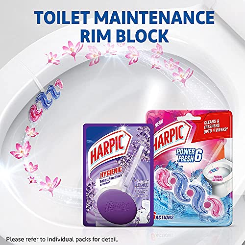 Harpic Power Fresh 6 Toilet Cleaner Rim Block, Floral Delight - 35 g | Cleans & Freshens Upto 4 Weeks - Image 4