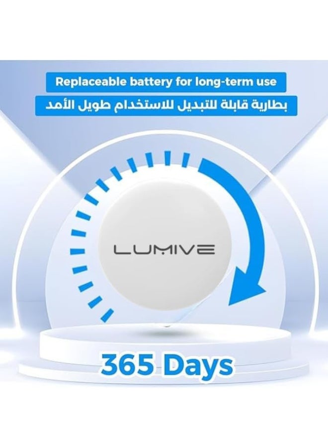 Lumive Smart Tracker, Key Tracker, Kids, Elderly, Pets, Purse, Purse, Bluetooth Tracker (IOS-White-Round Piece with Silicone Case) - Image 5
