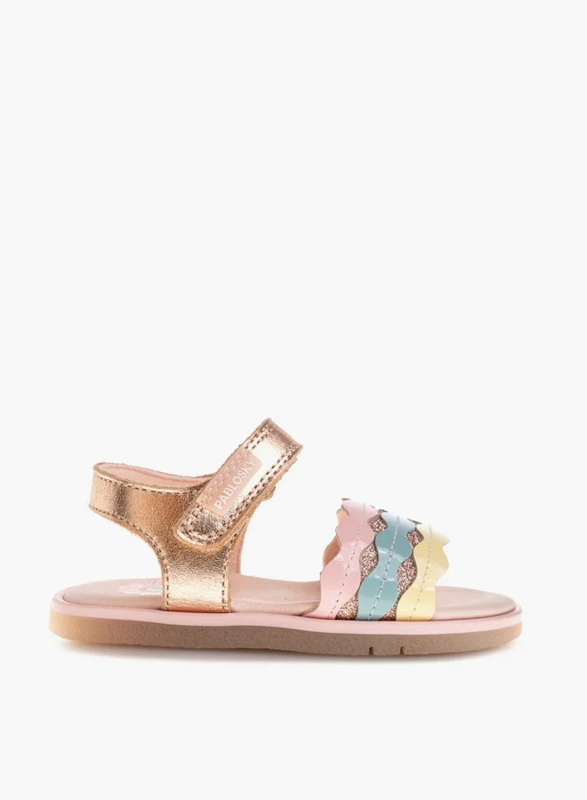 Pablosky Girls' Sandals with Hook and Loop Closure - 054230