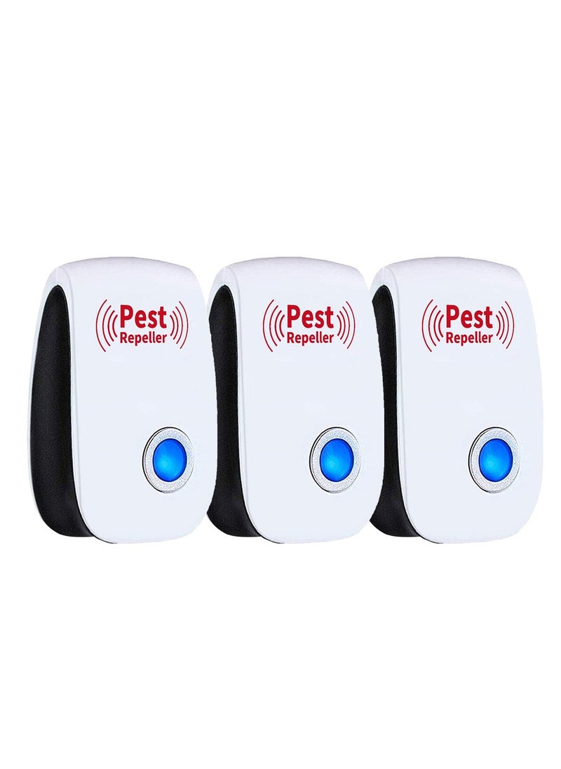 MARGOUN 3 Pack Of Ultrasonic Pest Repeller Plug in Insects Electronic Pest Repellent Rodent Repellent Indoor Pest Control for Home Kitchen Office With 6 Months Warranty  - Image 1