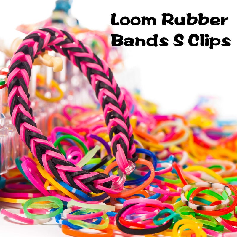 FEPITO 2000 Pcs Loom Rubber Bands S Clips Plastic Band Clips Connectors Refills Kit Clip for Loom Bracelets DIY Making, Clear - Image 5