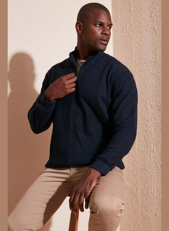 بوراتي Buratti Cotton Zip-Up Stand Collar Pocket Cardigan Men's CARDIGAN 456210