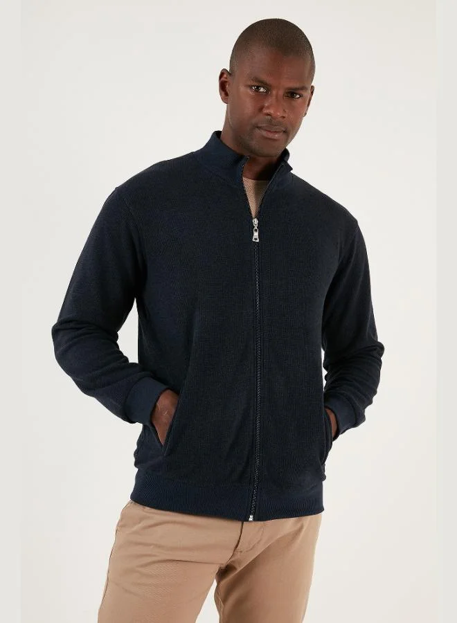 Buratti  Buratti Cotton Zip-Up Stand Collar Pocket Cardigan Men's CARDIGAN 456210 for Men | Best Price UAE