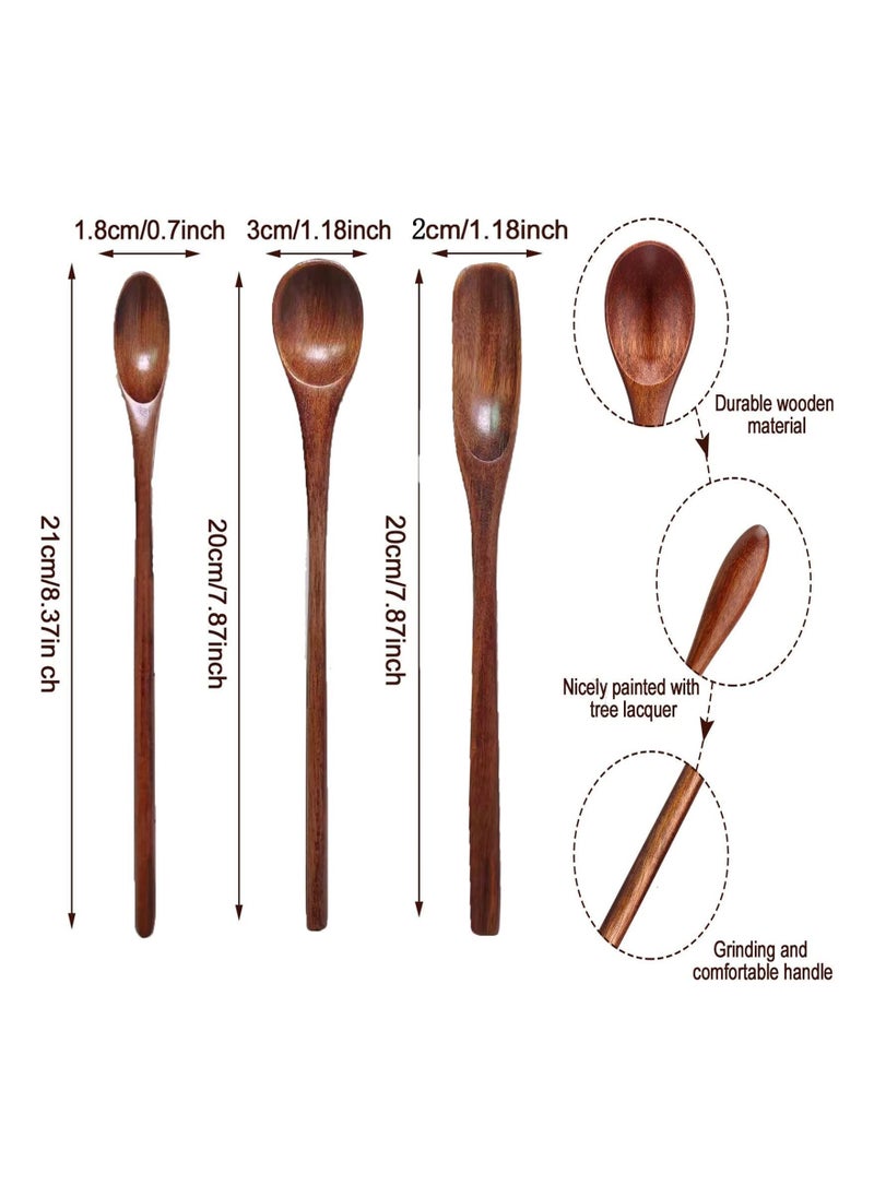 SYOSI - Wooden Spoons Coffee Spoons Teaspoons Handmade Wood Tasting Spoon Iced Tea Spoons Mini Stirring Spoon Espresso Mixing Spoon Teaspoon Dessert Honey Spoons Table Spoon - Image 1