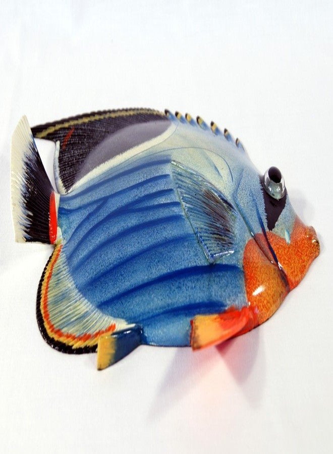 ال اكس لوحة جدارية طبق الأصل مقاس 8 بوصات، مرسومة يدويًا على شكل سمكة استوائية وموجة زرقاء - Image 2